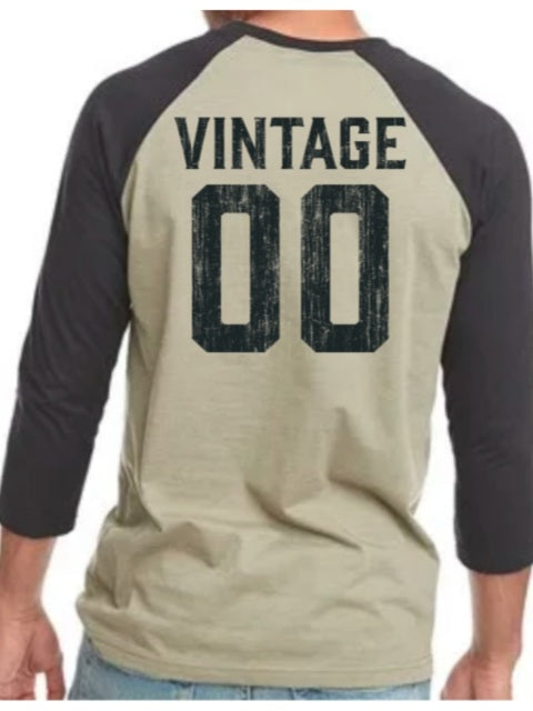 "Vintage 00" 3/4 Sleeve Raglan