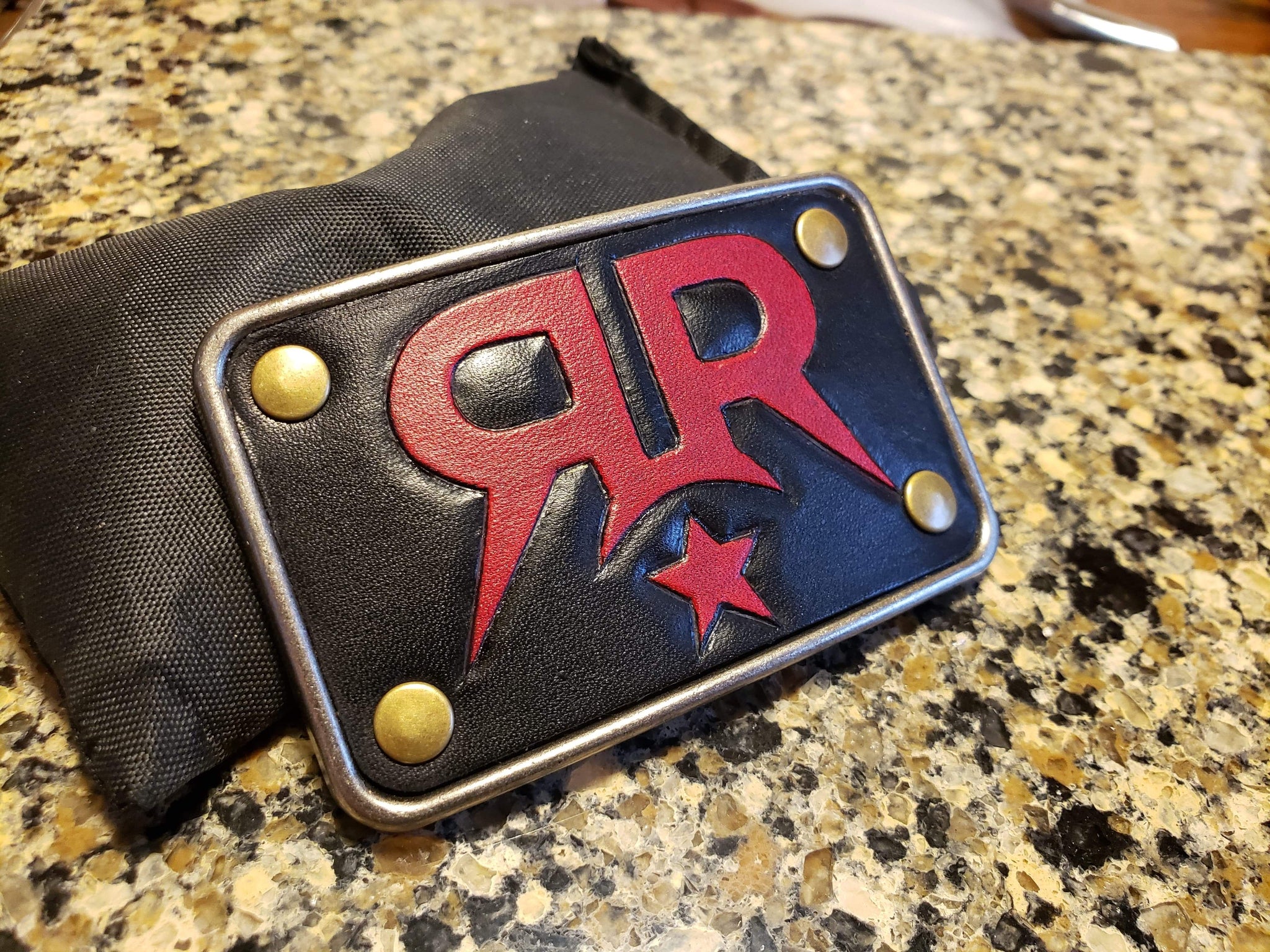 Offcial Rhett Rotten Logo Leather inlay belt buckle – Official Rhett Rotten